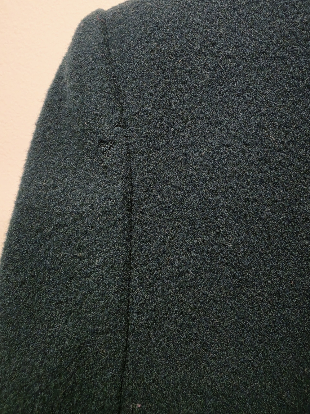 Vintage 80s Forecaster Pure Wool Coat Emerald Green ILGWU Union Made 14 44" Long - Picture 9 of 10